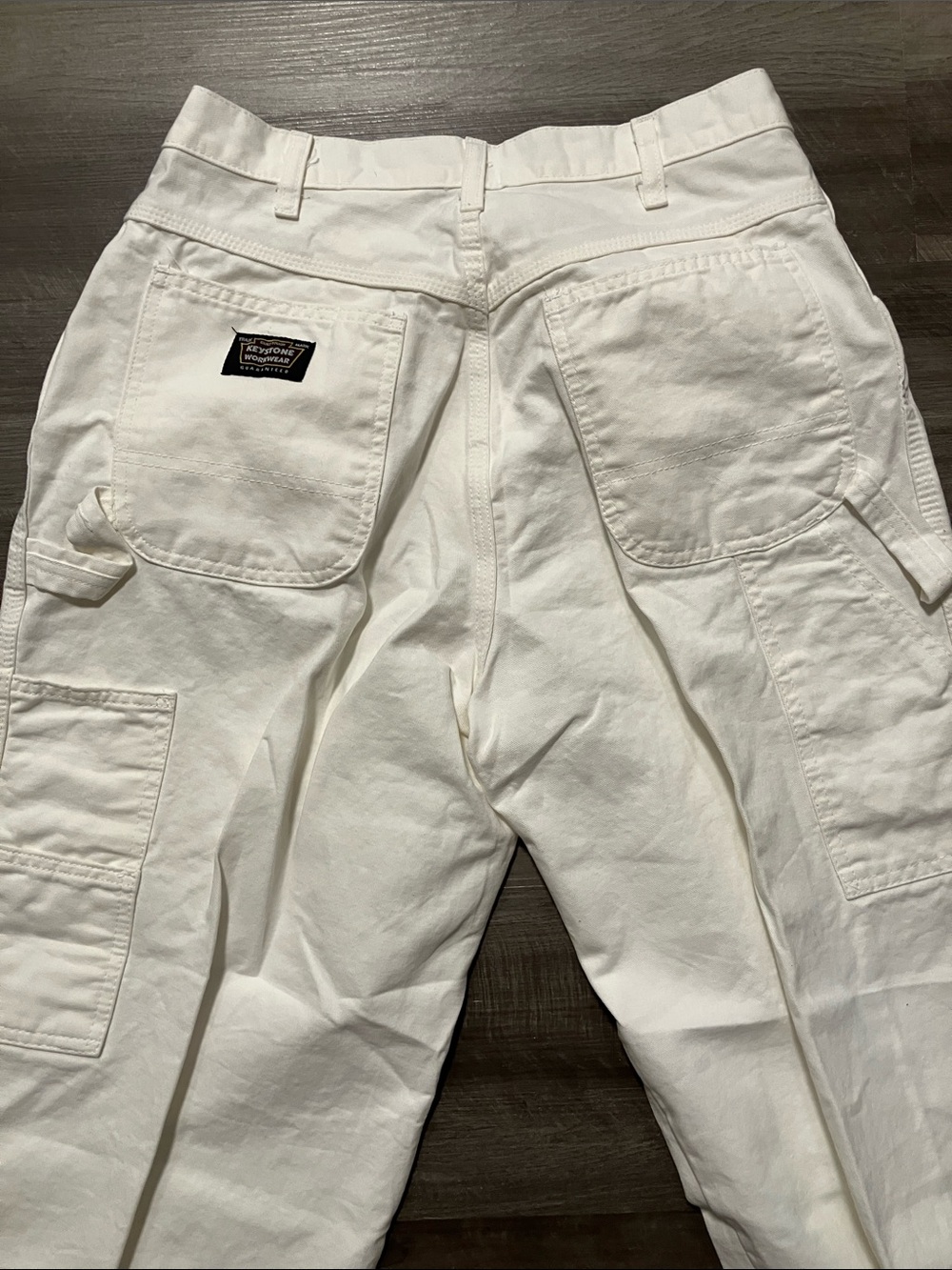 Vintage keystone workwear white carpenter pants 33/30